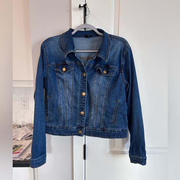 Tribal Jackets & Blazers - Tribal Jeans Classic Women’s Dark Blue Denim Jacket Size Large